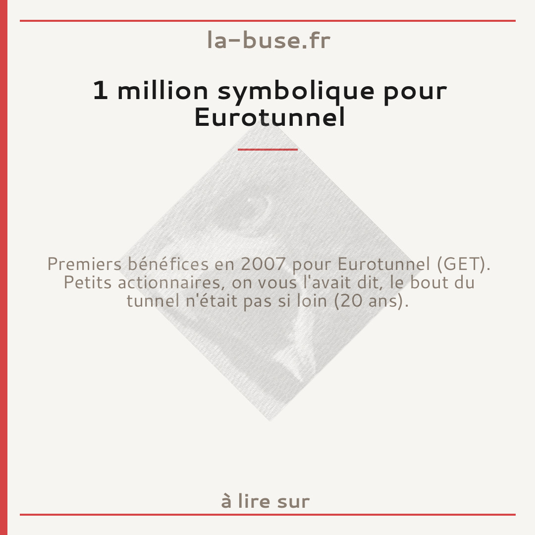 1 million symbolique pour Eurotunnel