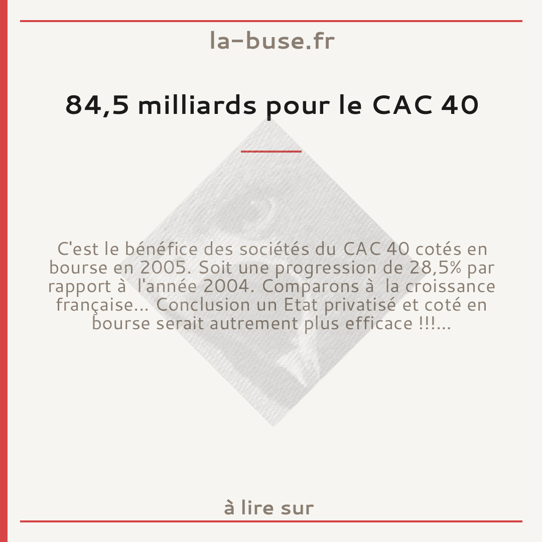 84,5 milliards pour le CAC 40