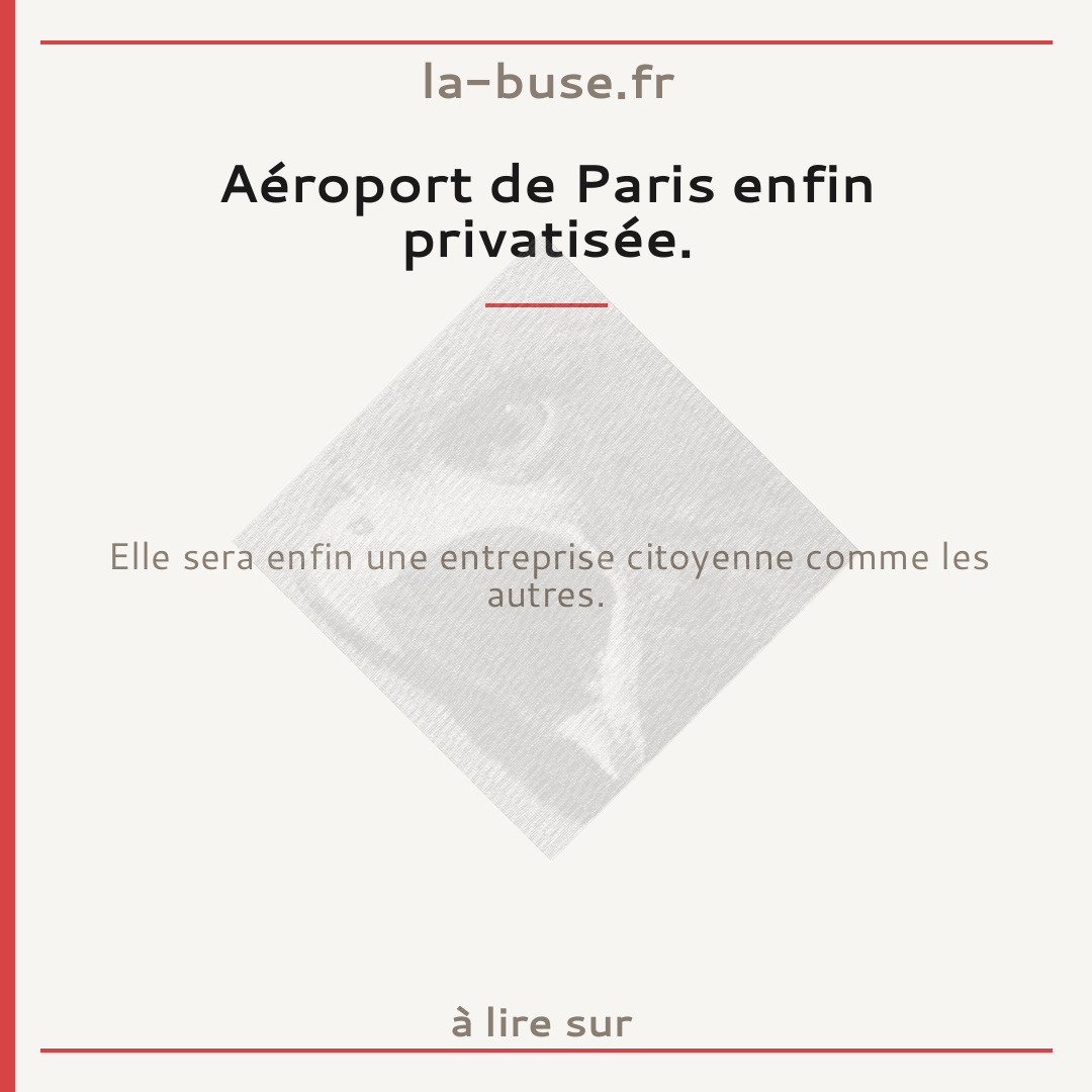 Aéroport de Paris enfin privatisée.