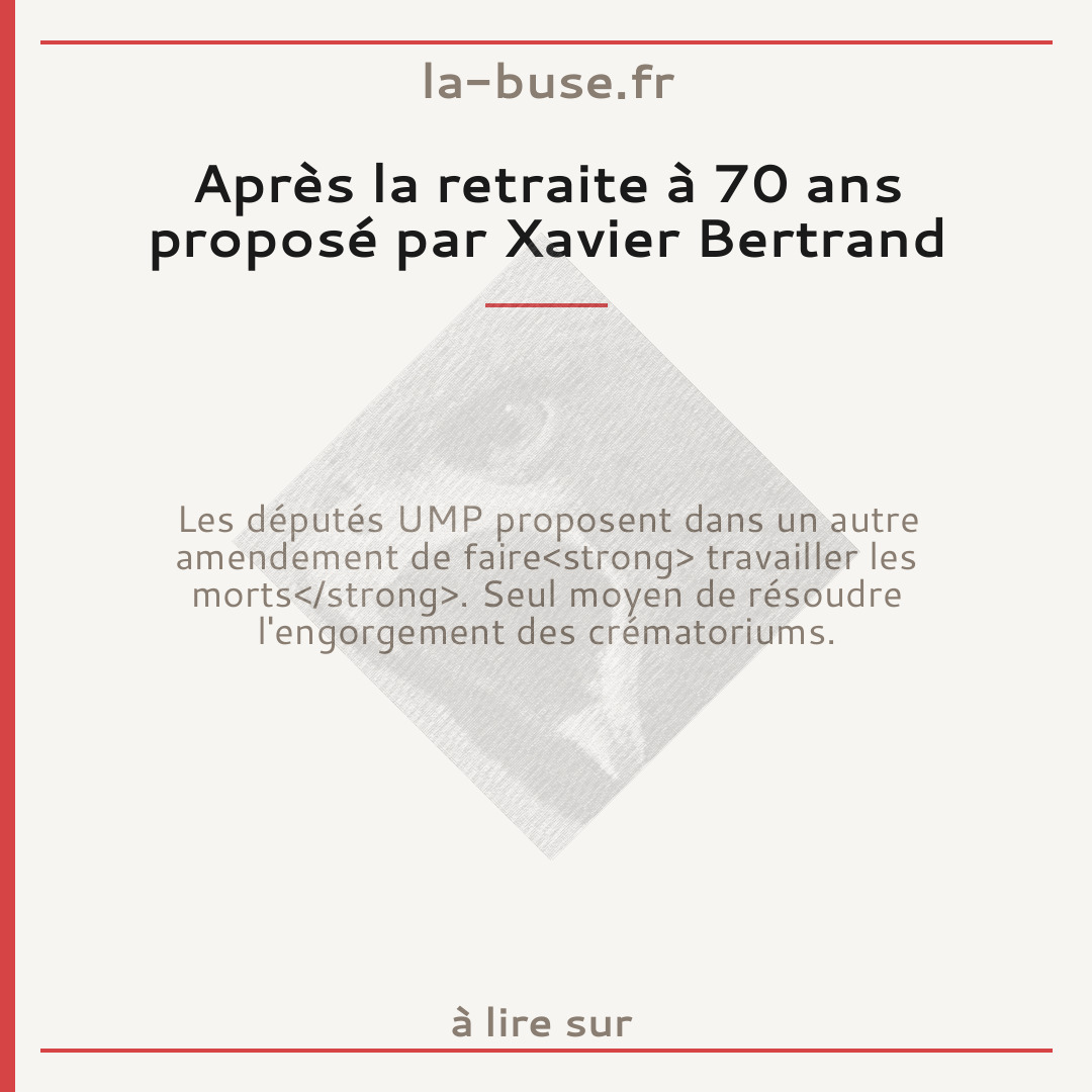 Après la retraite à 70 ans proposé par Xavier Bertrand