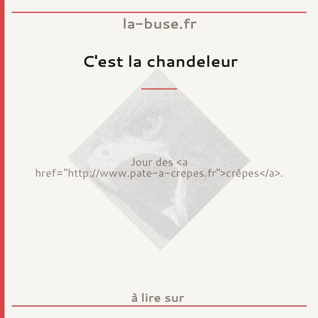 C'est la chandeleur