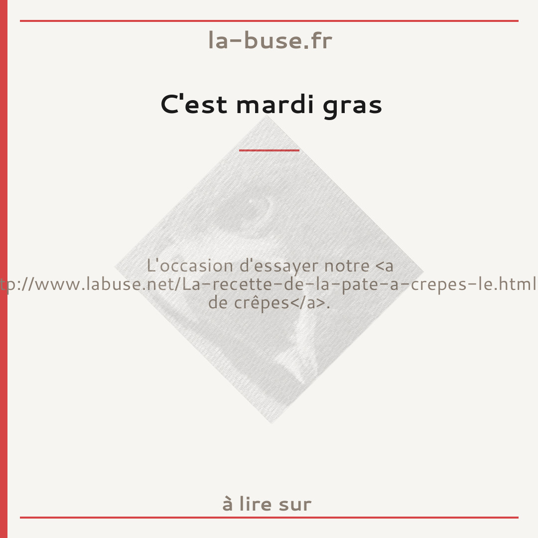 C'est mardi gras