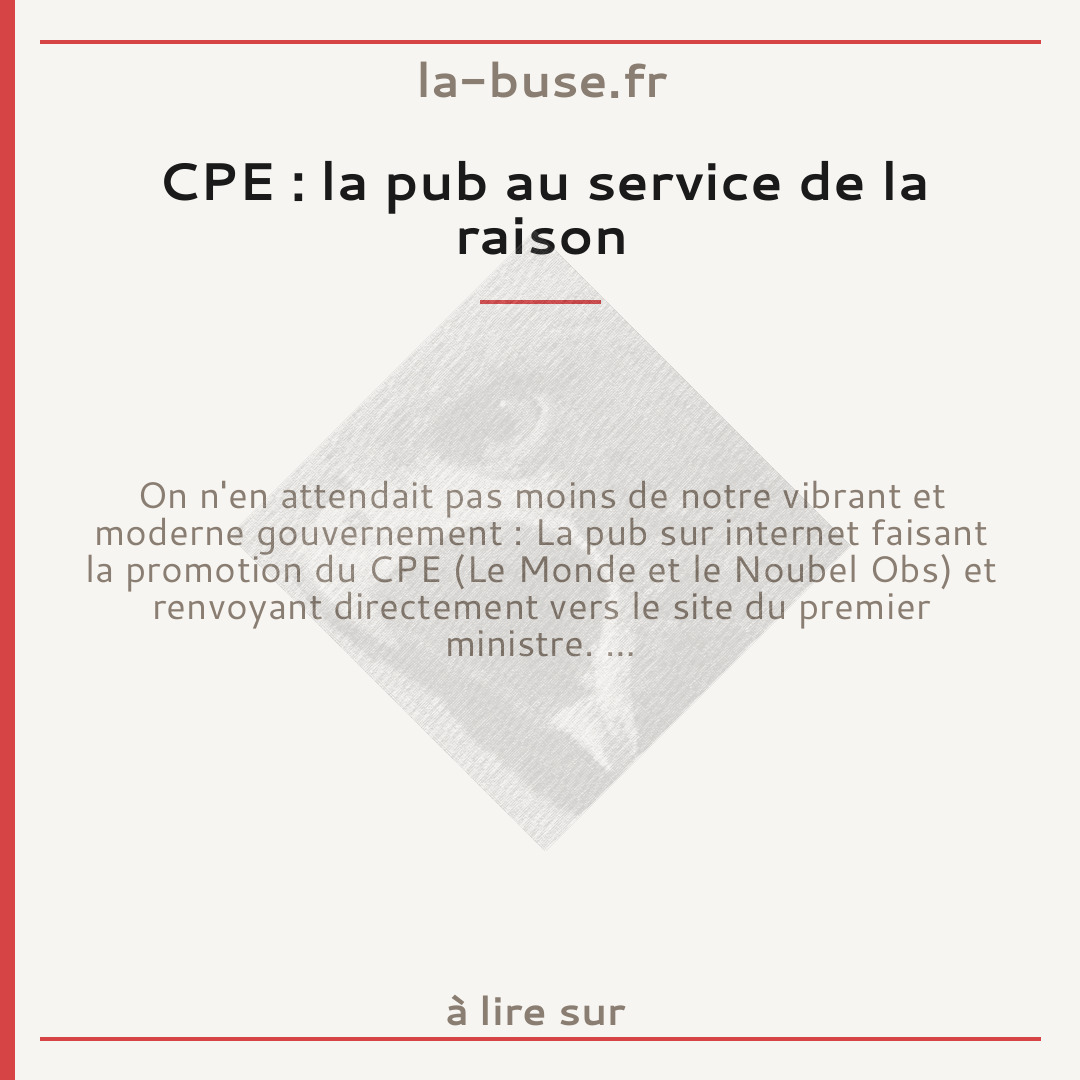 CPE : la pub au service de la raison