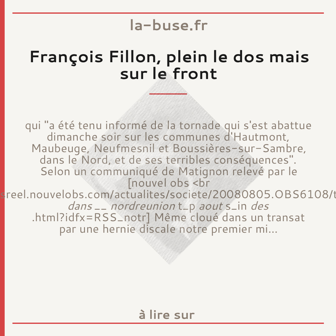 François Fillon, plein le dos mais sur le front