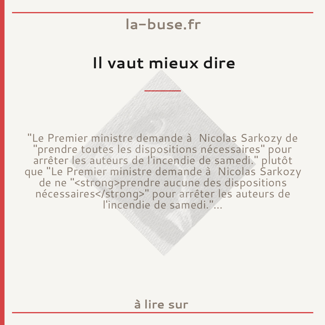 Il vaut mieux dire