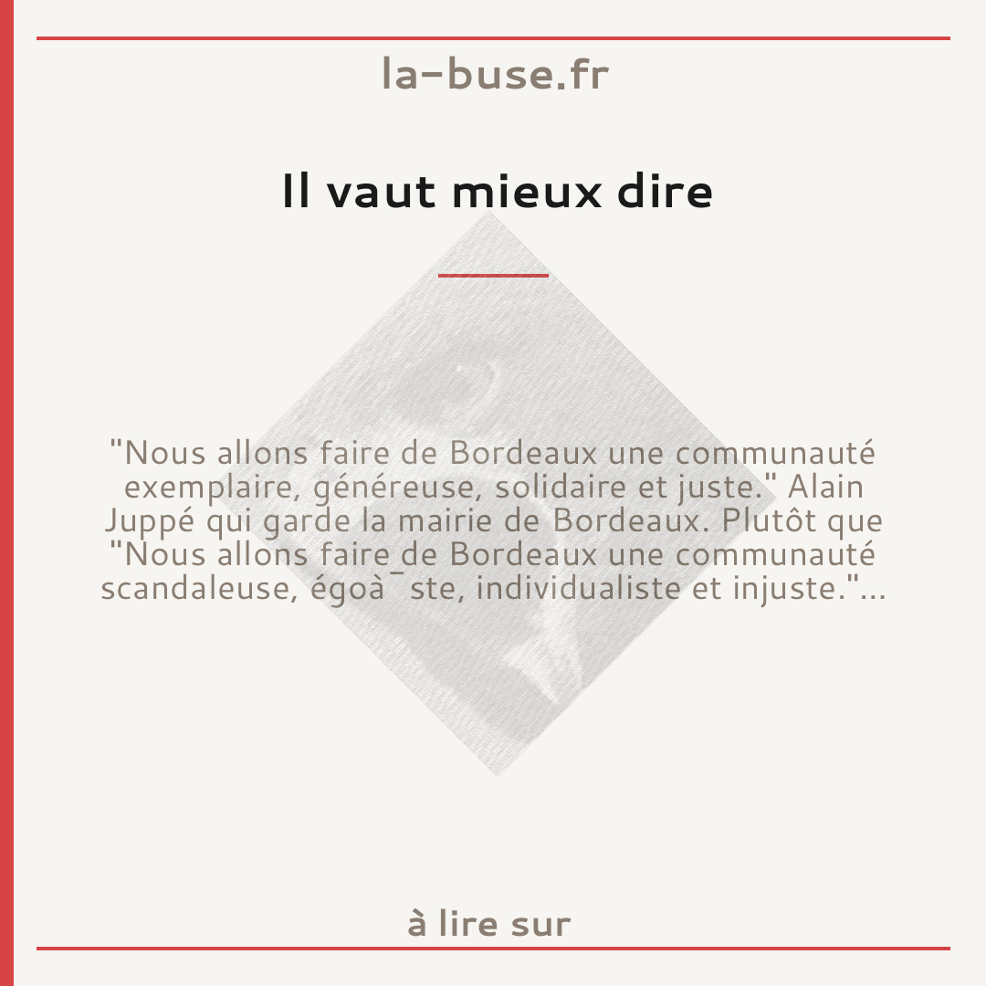 Il vaut mieux dire