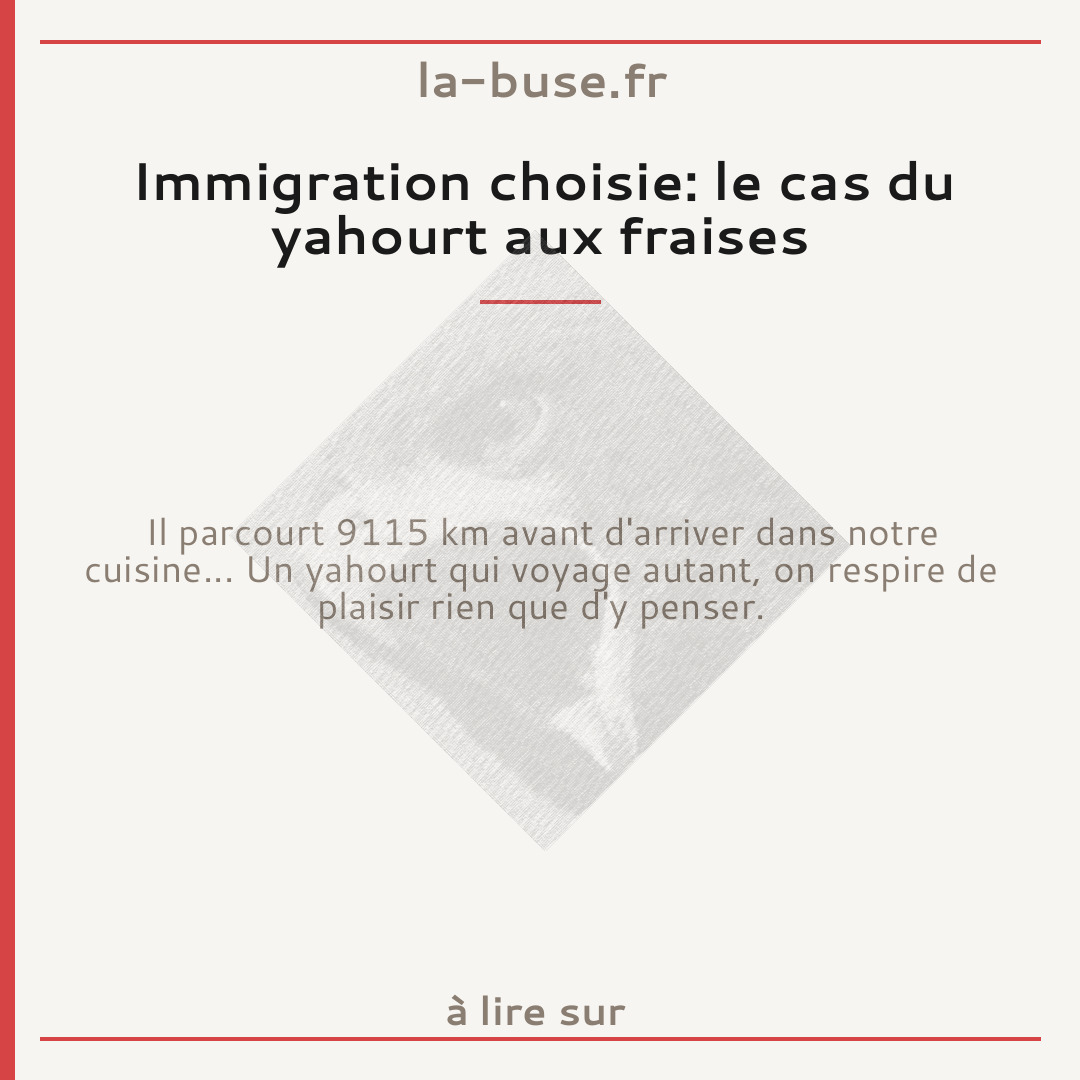 Immigration choisie: le cas du yahourt aux fraises