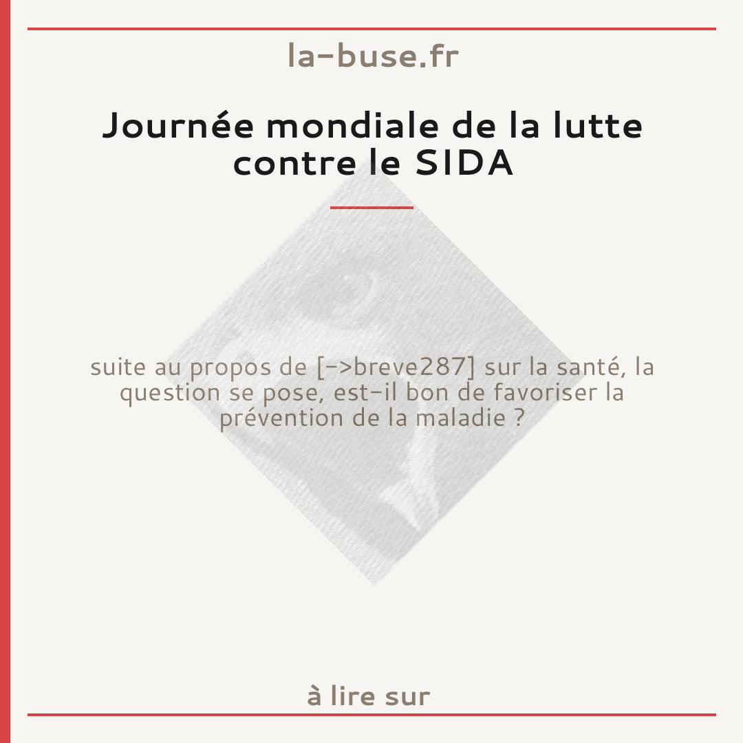 Journée mondiale de la lutte contre le SIDA