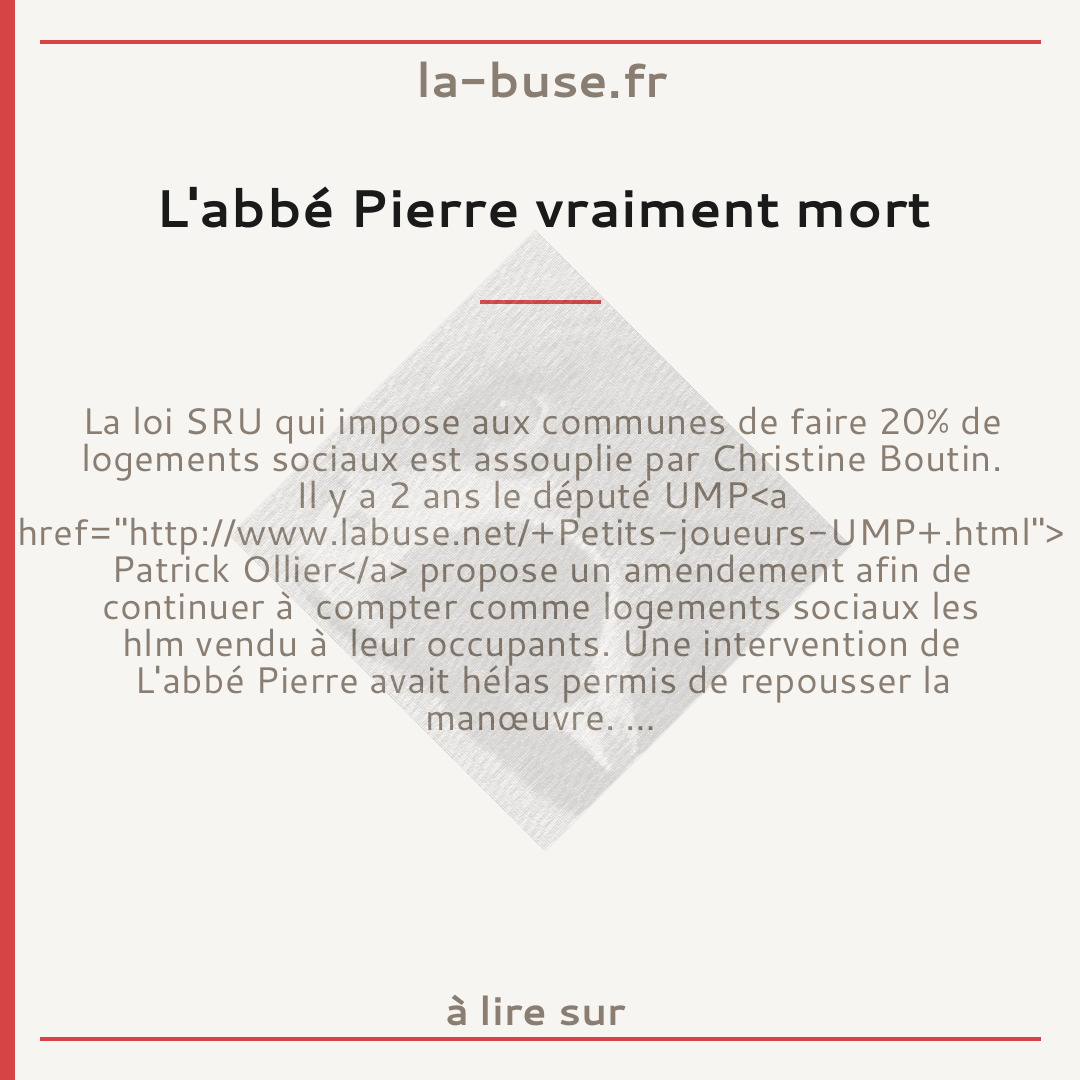L'abbé Pierre vraiment mort