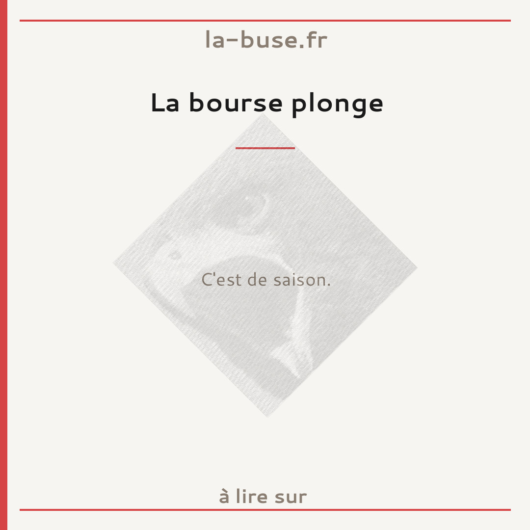 La bourse plonge