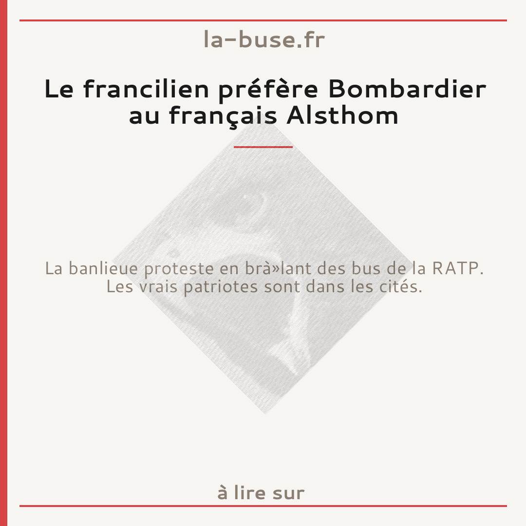 Le francilien préfère Bombardier au français Alsthom