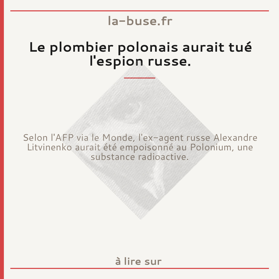 Le plombier polonais aurait tué l'espion russe.