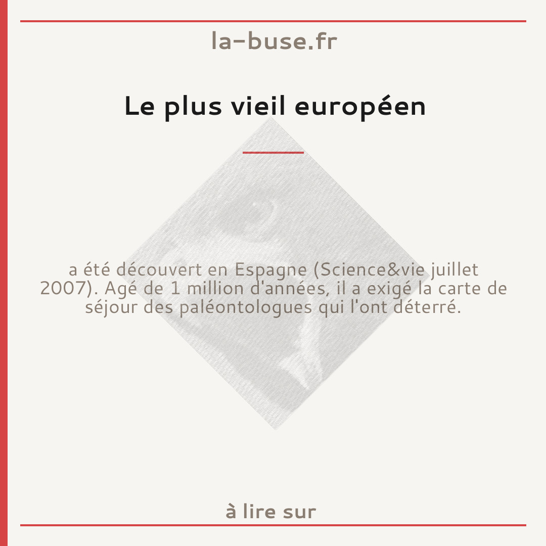 Le plus vieil européen