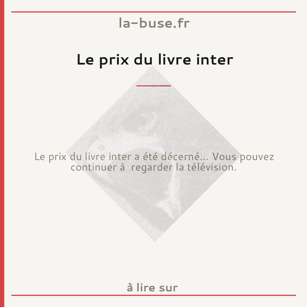 Le prix du livre inter