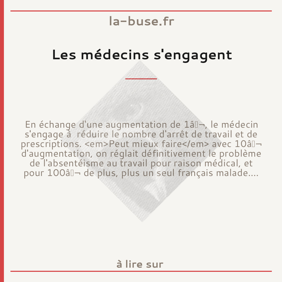 Les médecins s'engagent