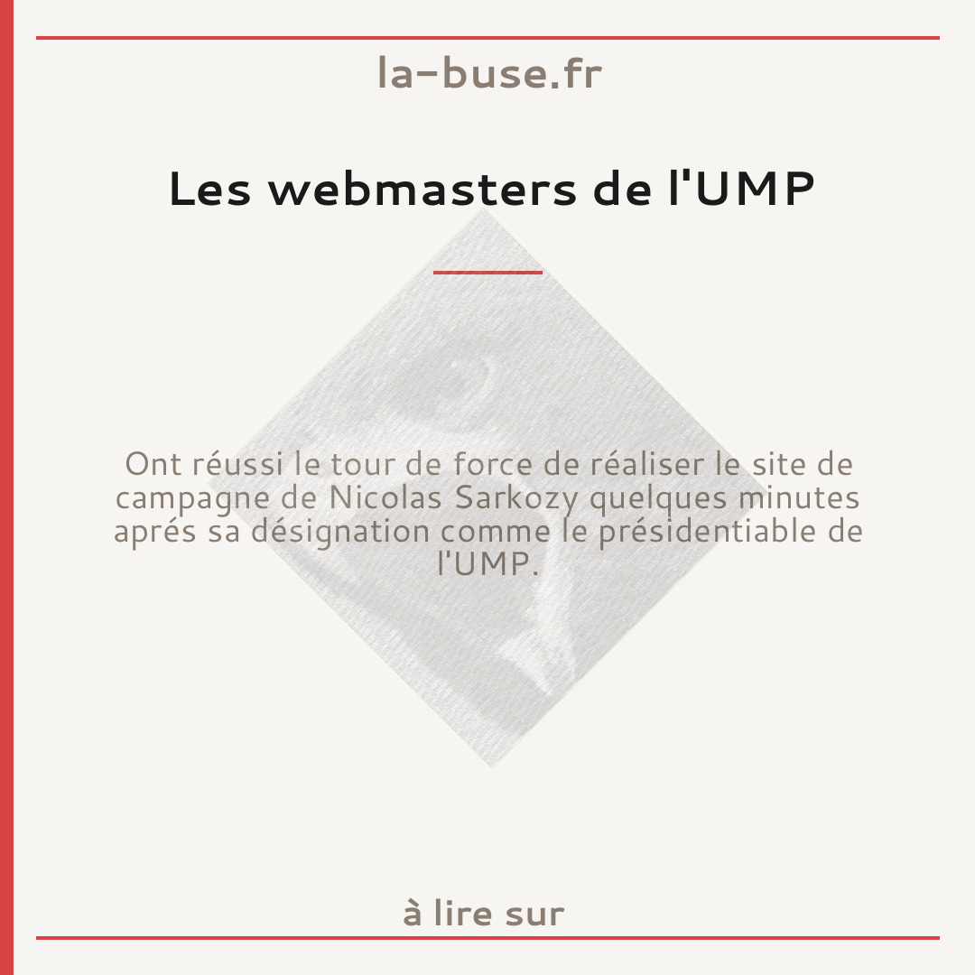 Les webmasters de l'UMP