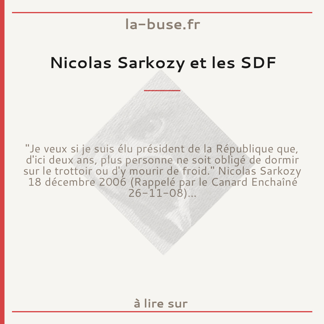Nicolas Sarkozy et les SDF
