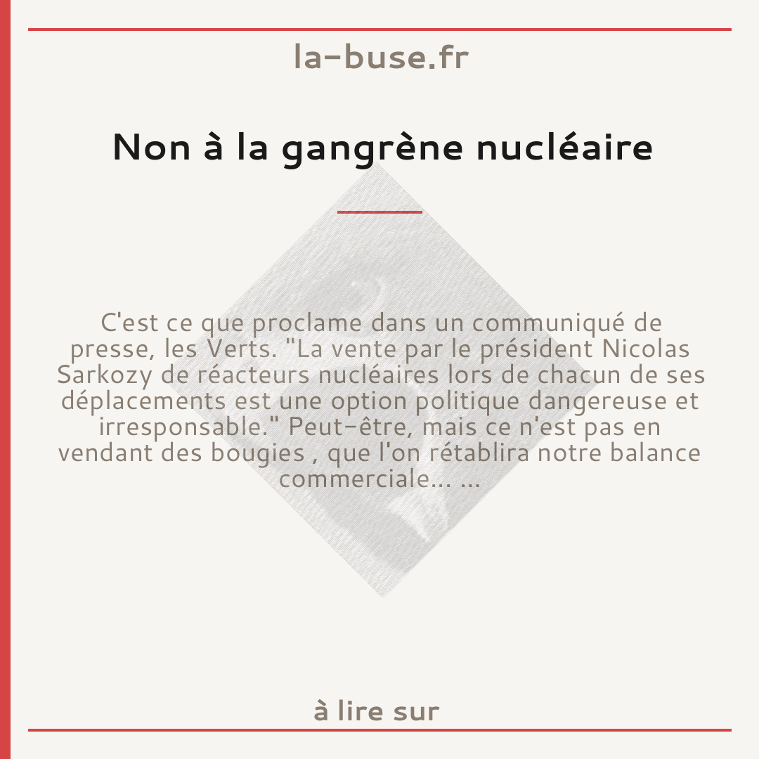 Non à la gangrène nucléaire