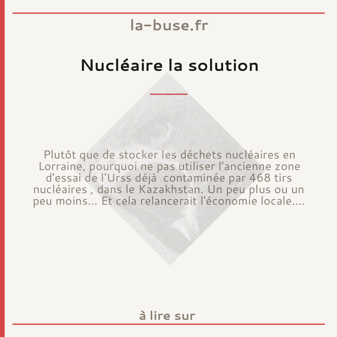 Nucléaire la solution