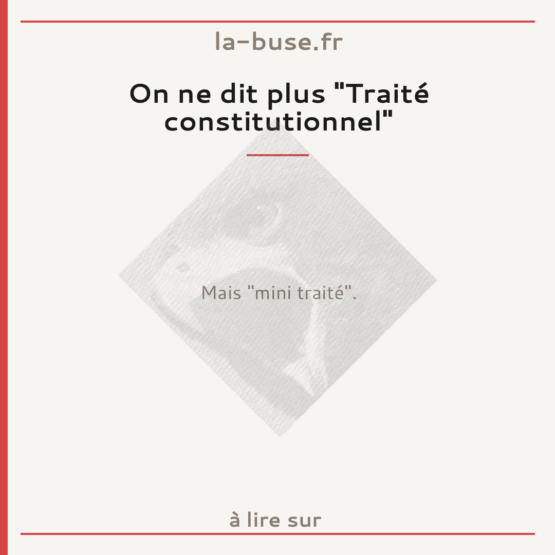On ne dit plus "Traité constitutionnel"