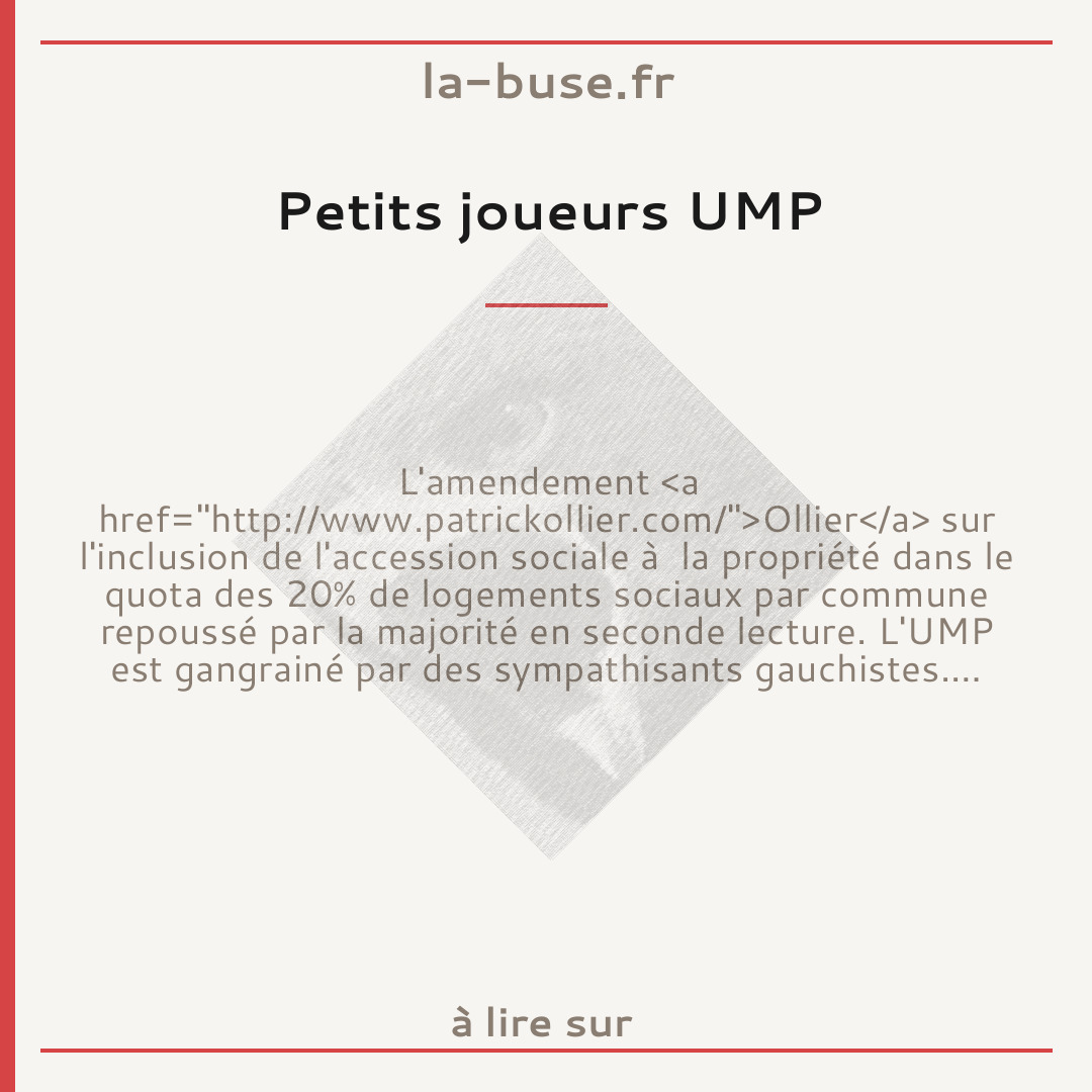 Petits joueurs UMP