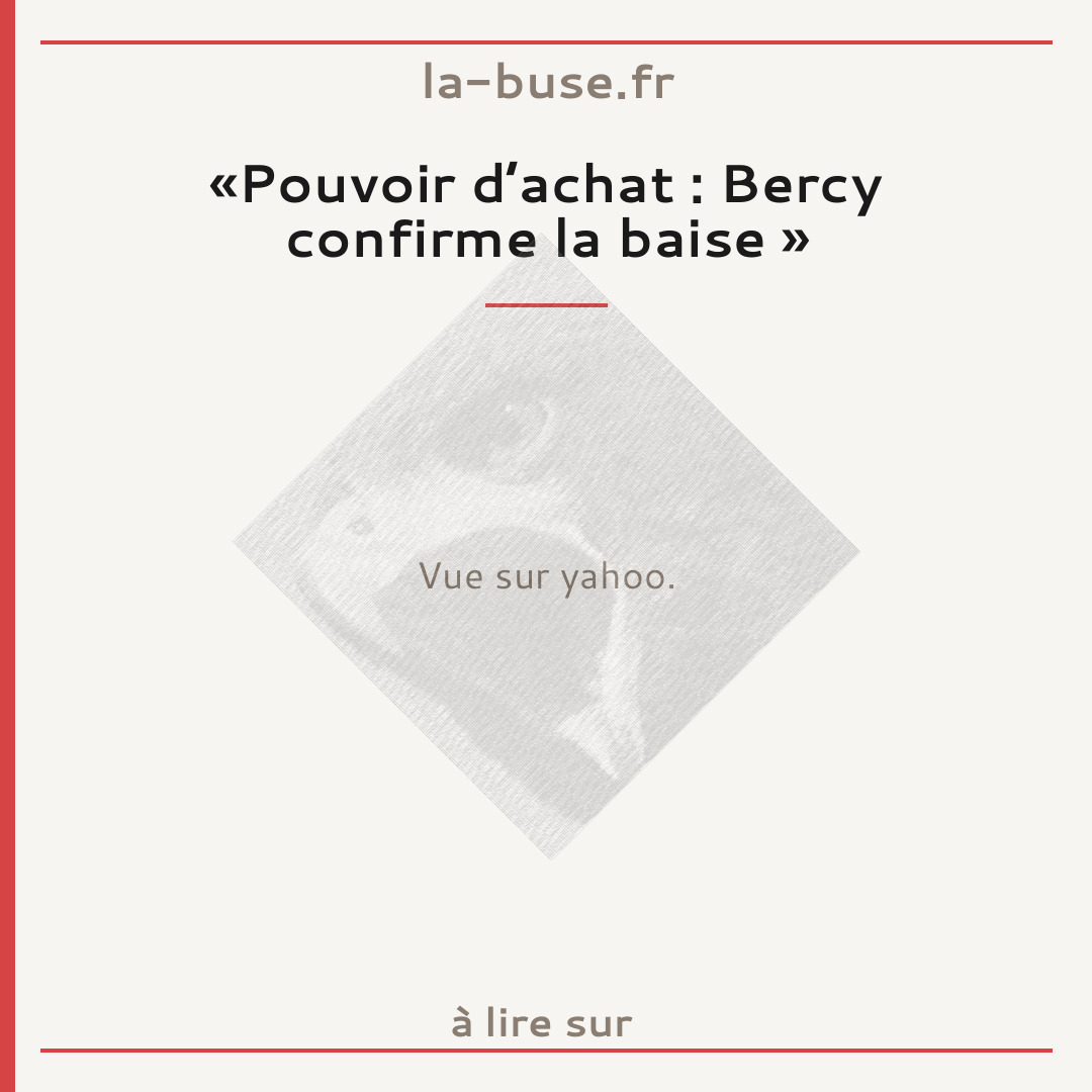«Pouvoir d’achat : Bercy confirme la baise »