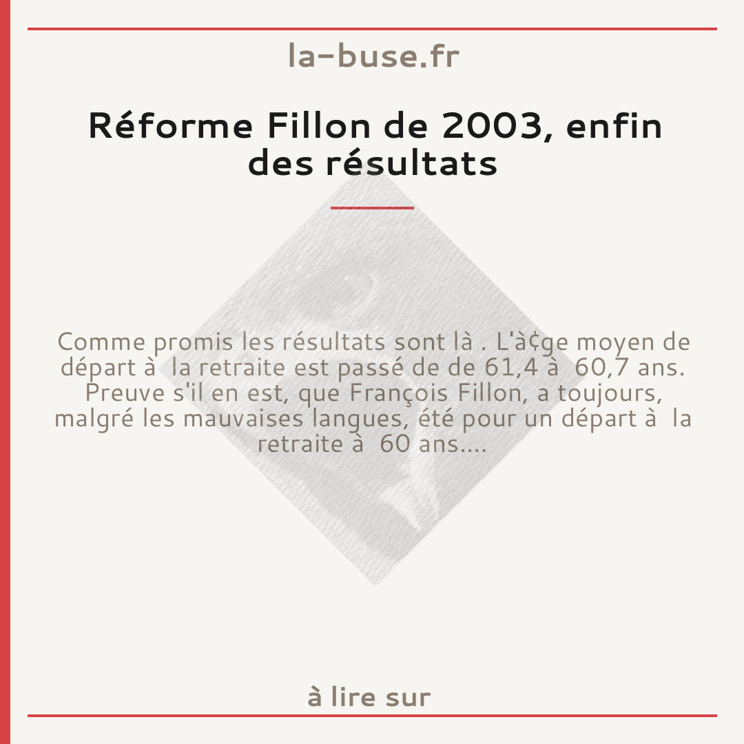 Réforme Fillon de 2003, enfin des résultats