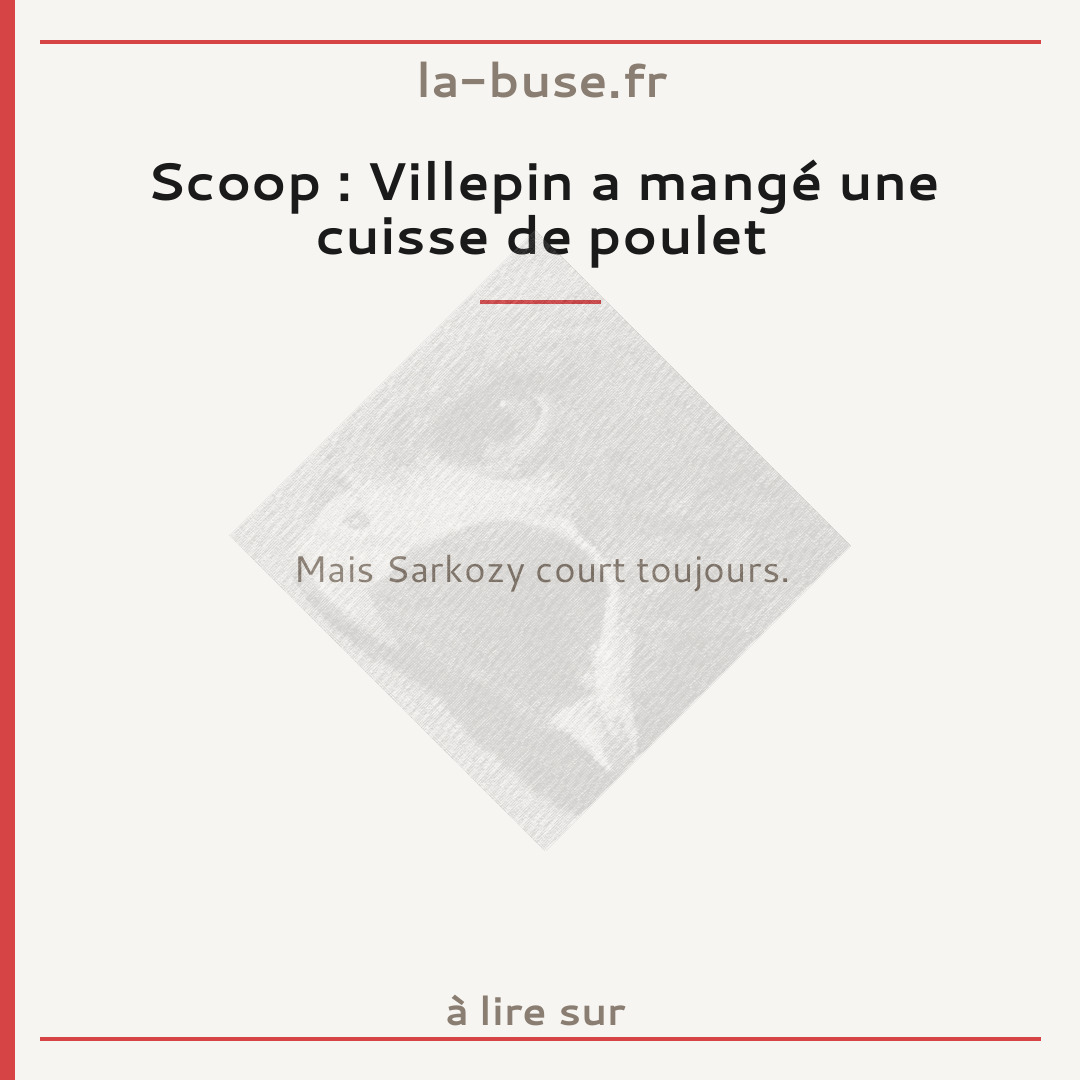 Scoop : Villepin a mangé une cuisse de poulet