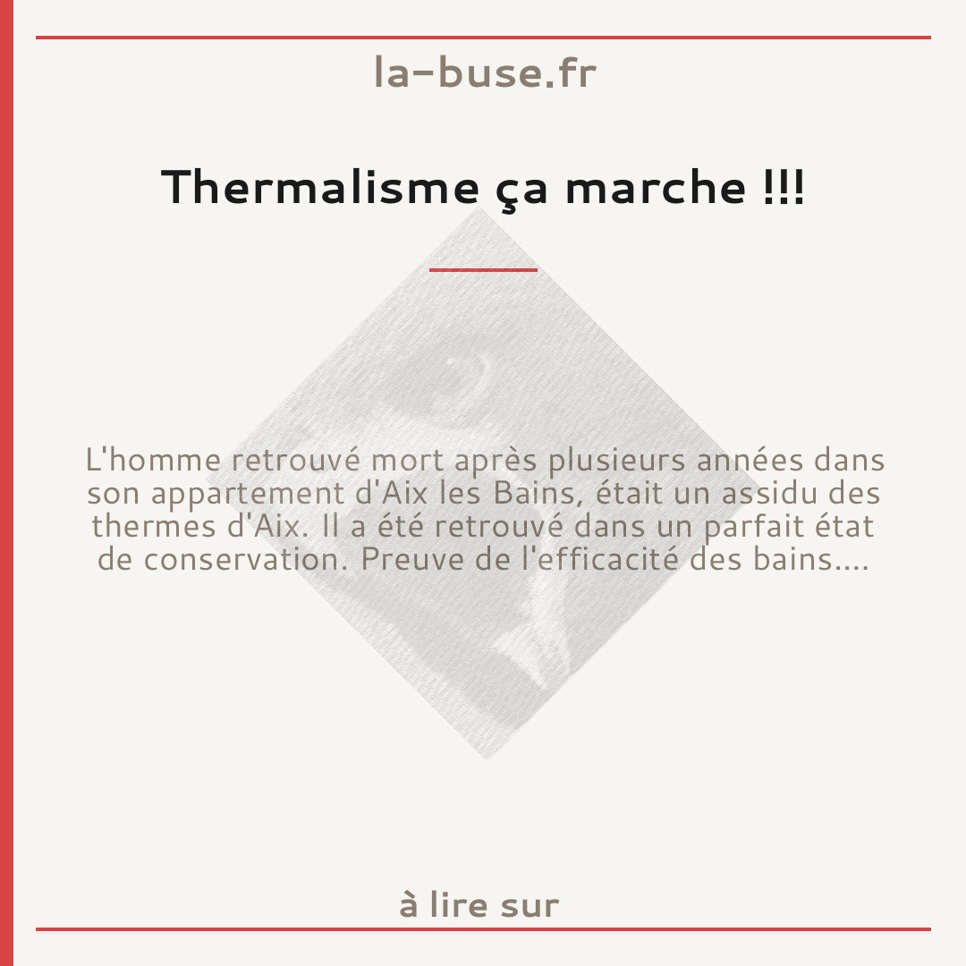Thermalisme ça marche !!!