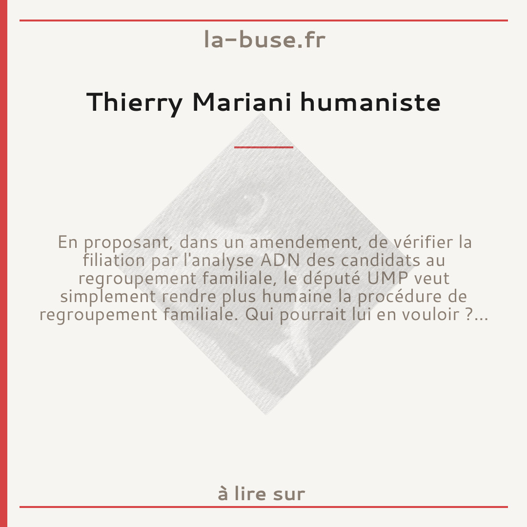 Thierry Mariani humaniste