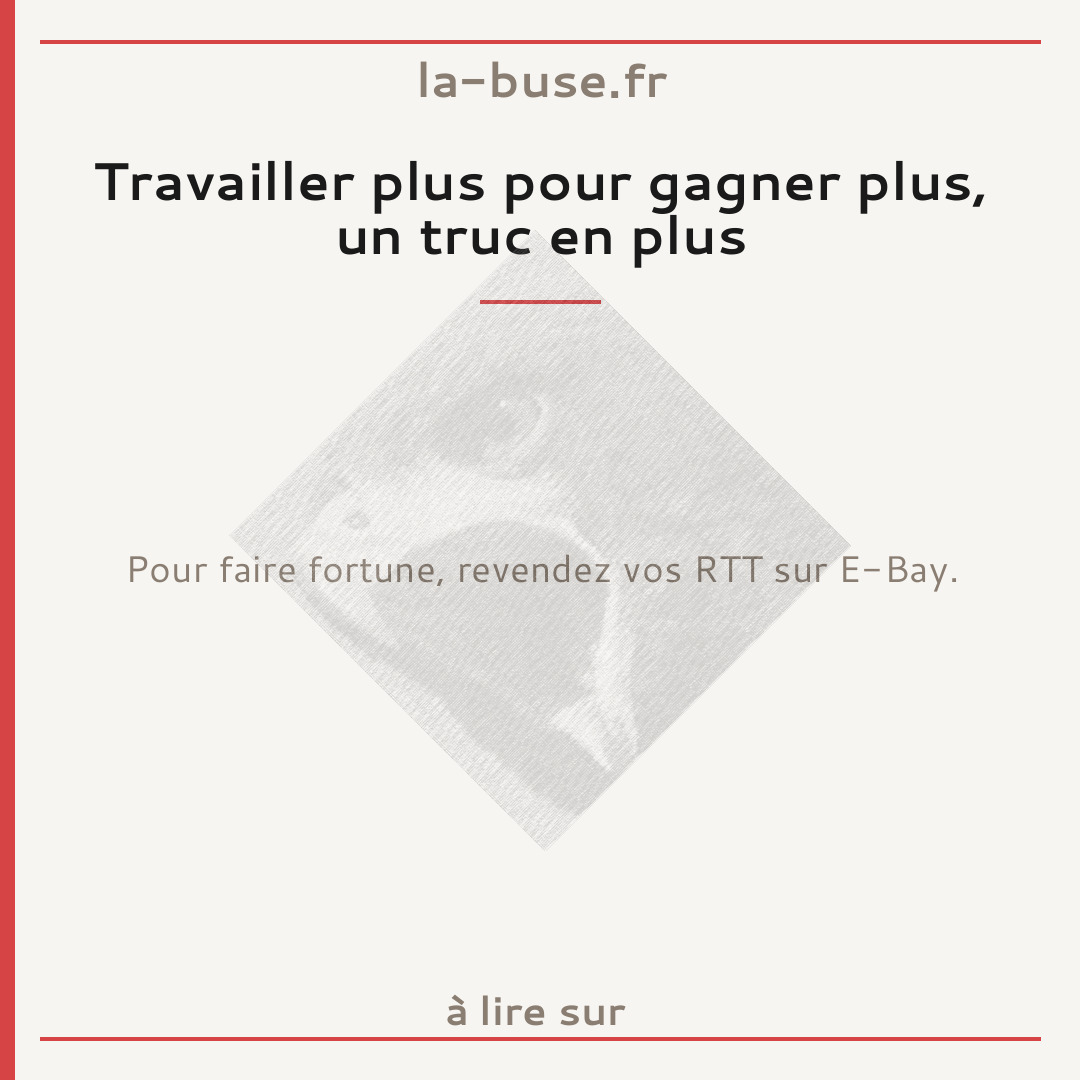 Travailler plus pour gagner plus, un truc en plus