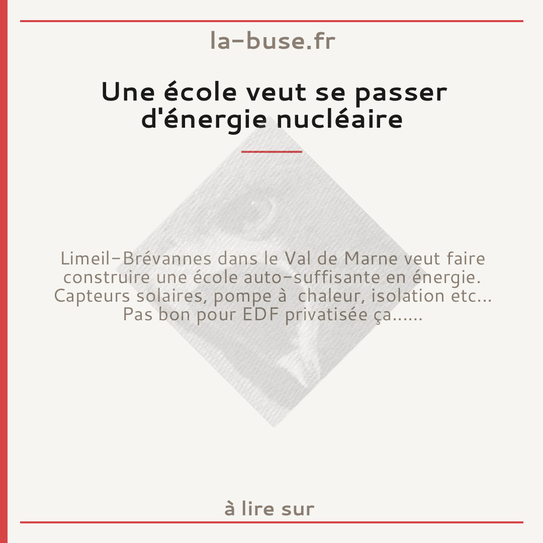 Une école veut se passer d'énergie nucléaire