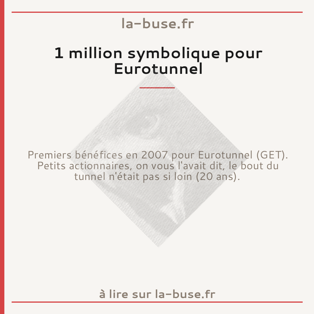 1 million symbolique pour Eurotunnel