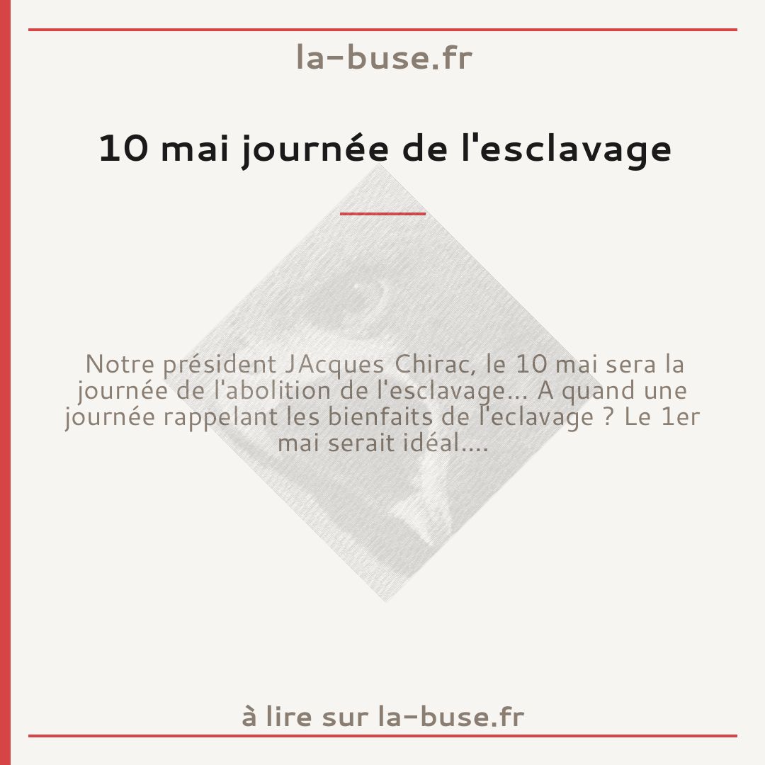 10 mai journée de l'esclavage