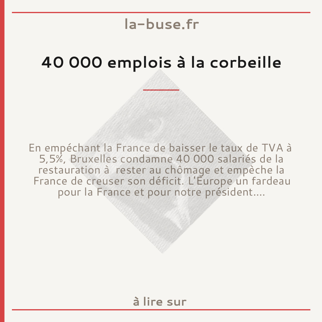 40 000 emplois à la corbeille