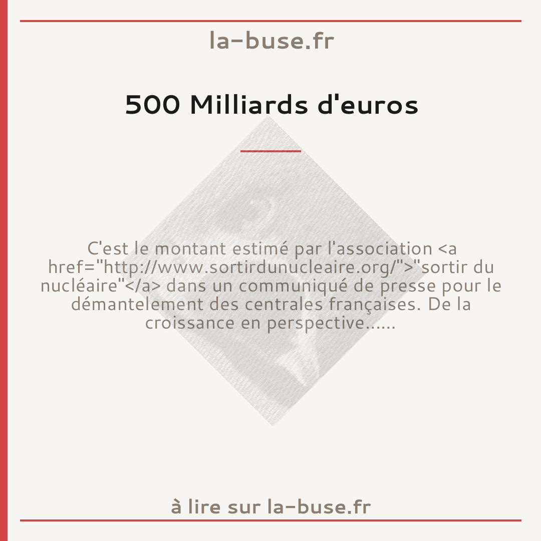 500 Milliards d'euros