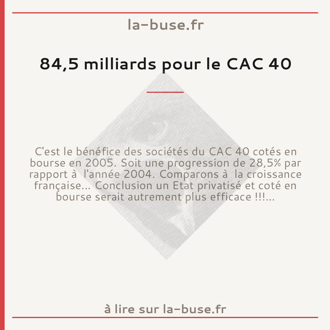 84,5 milliards pour le CAC 40