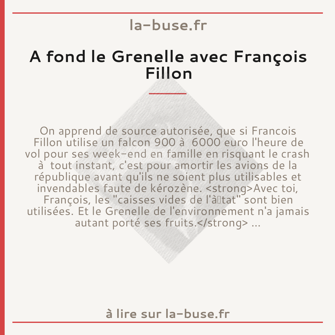 A fond le Grenelle avec François Fillon