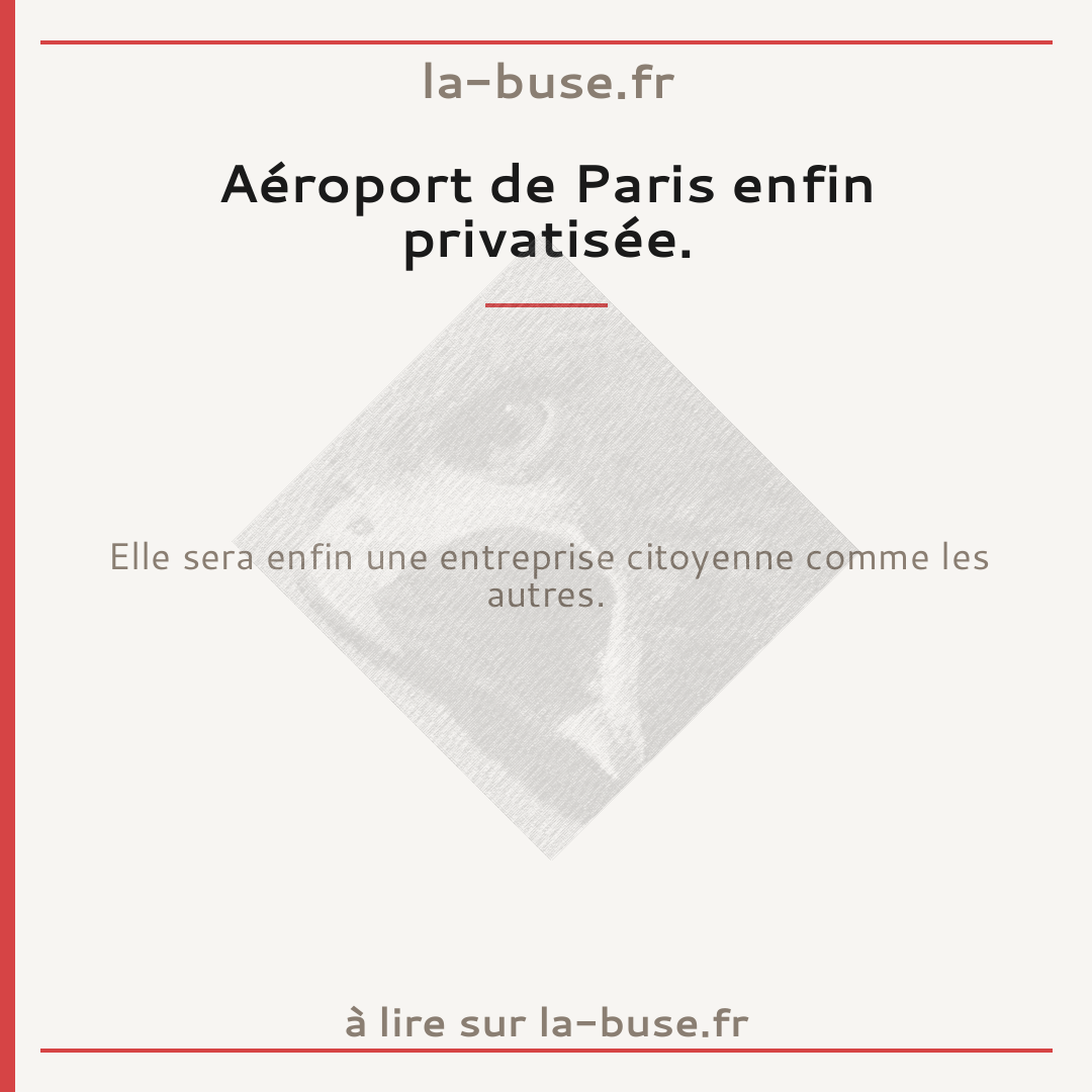 Aéroport de Paris enfin privatisée.