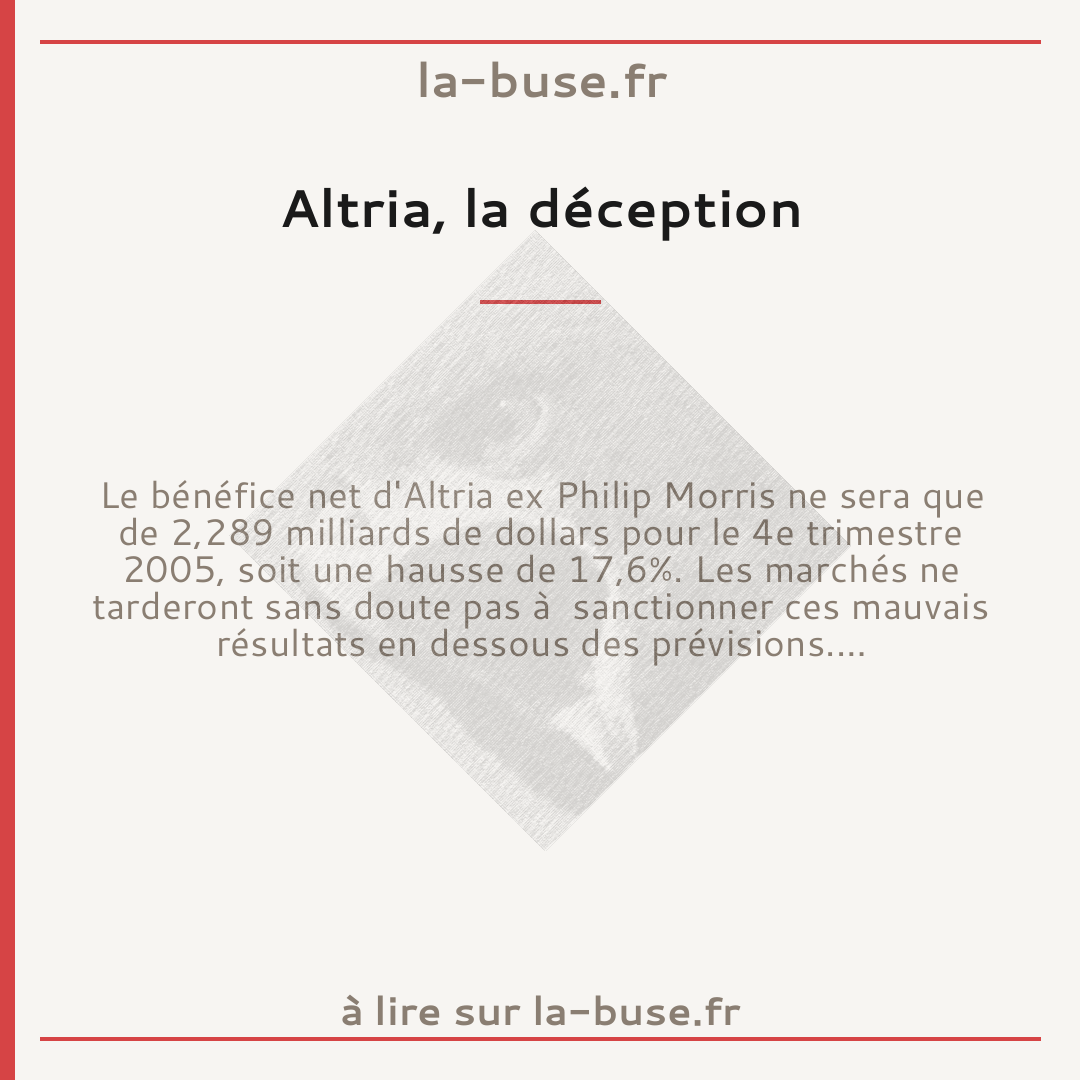 Altria, la déception