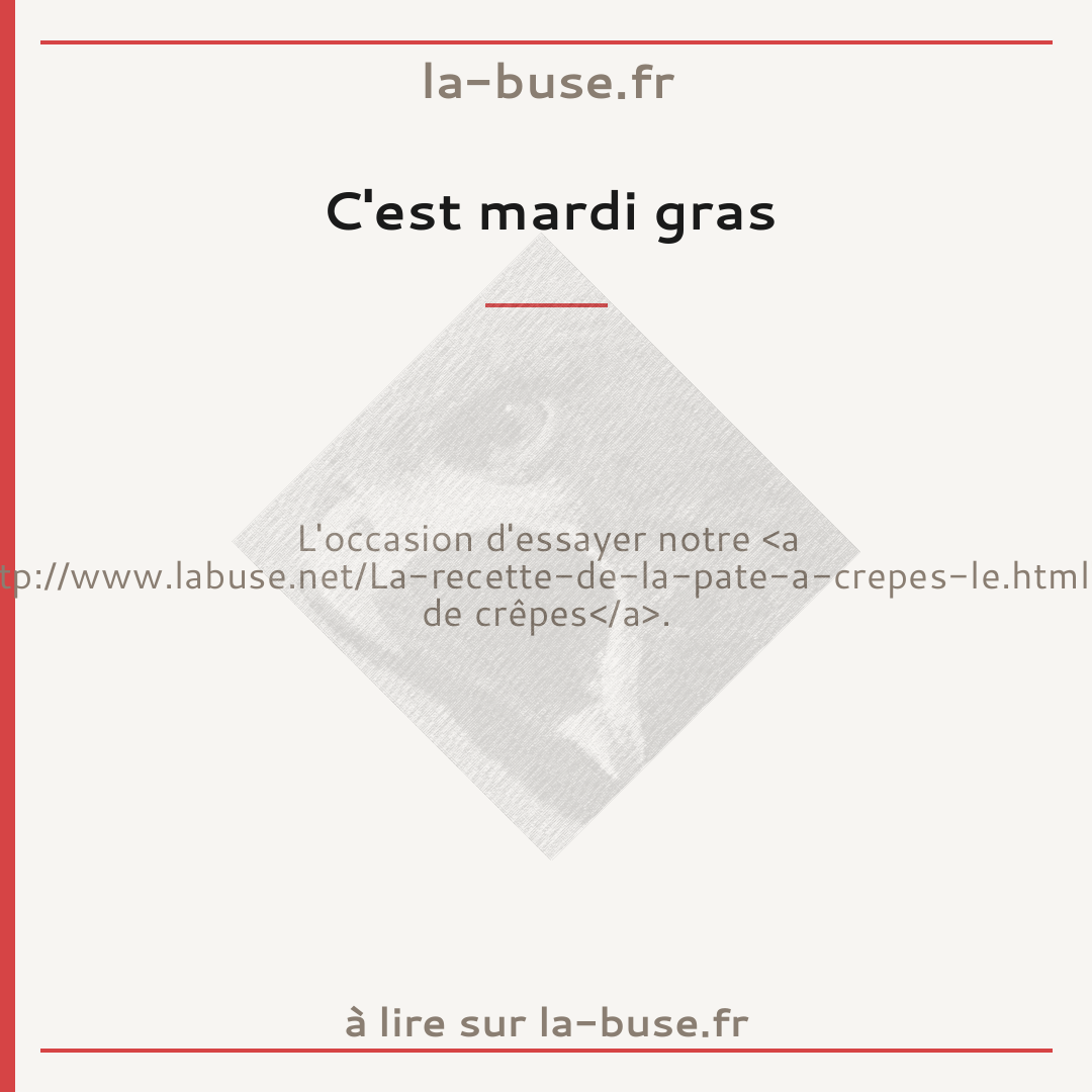 C'est mardi gras