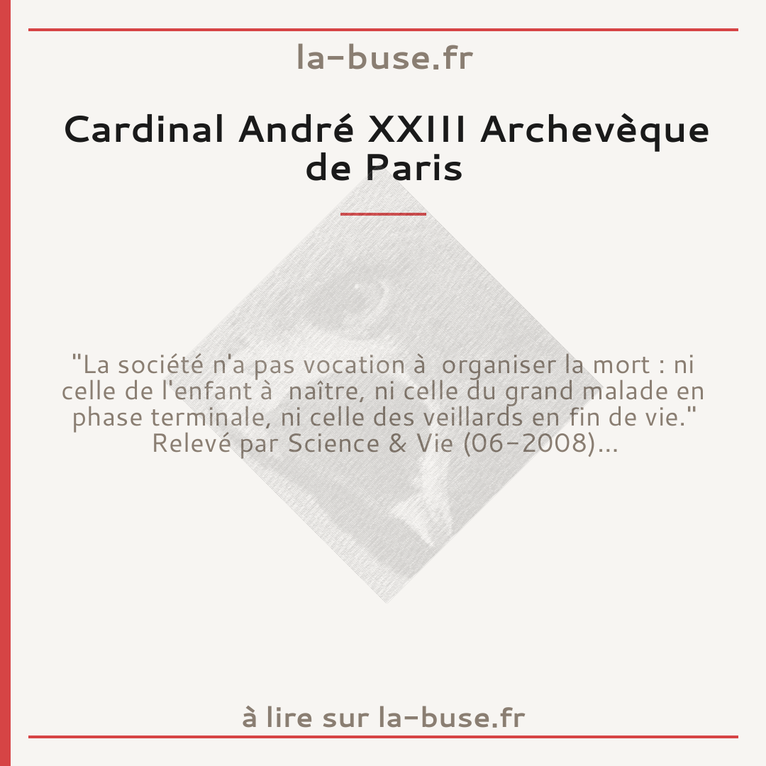 Cardinal André XXIII Archevèque de Paris