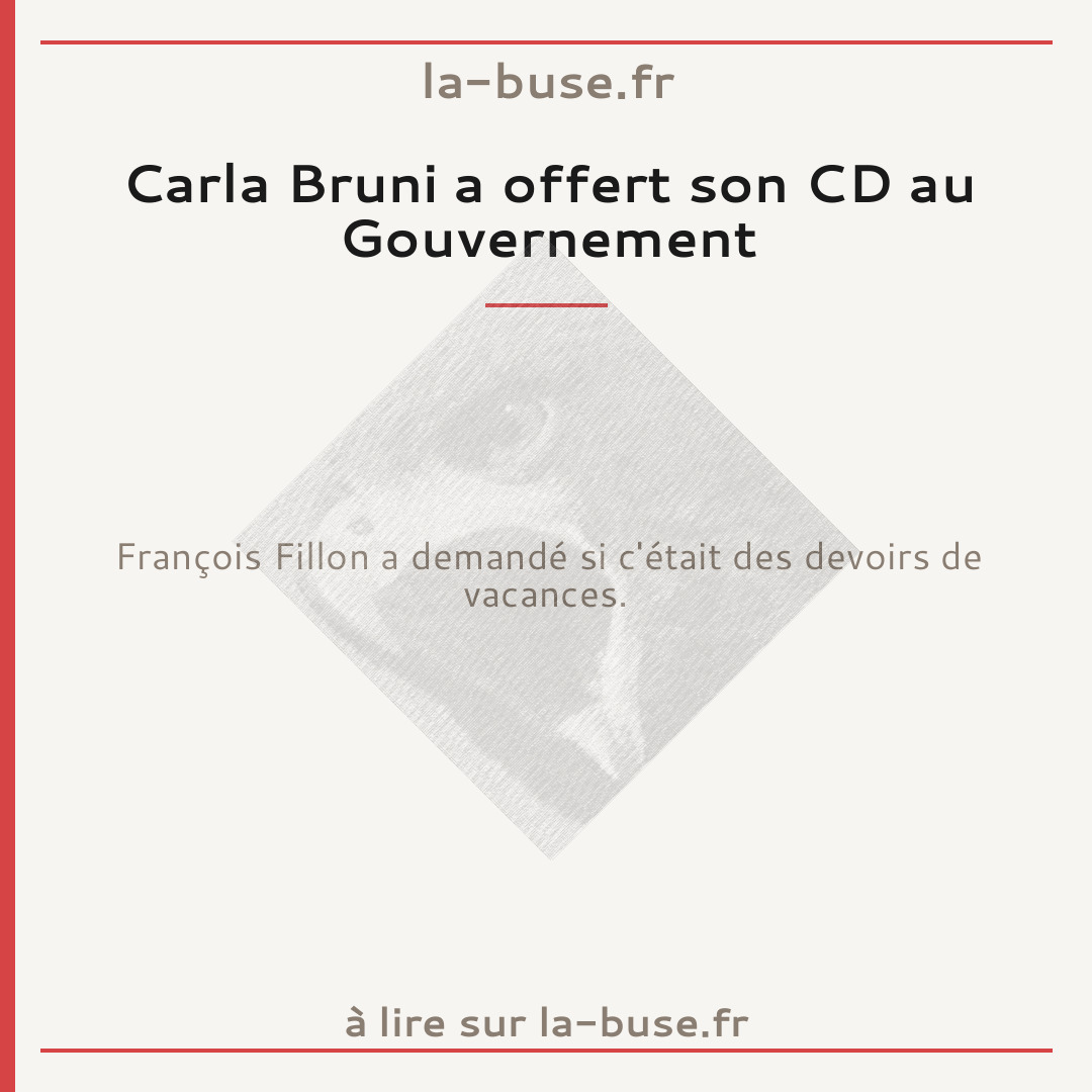 Carla Bruni a offert son CD au Gouvernement
