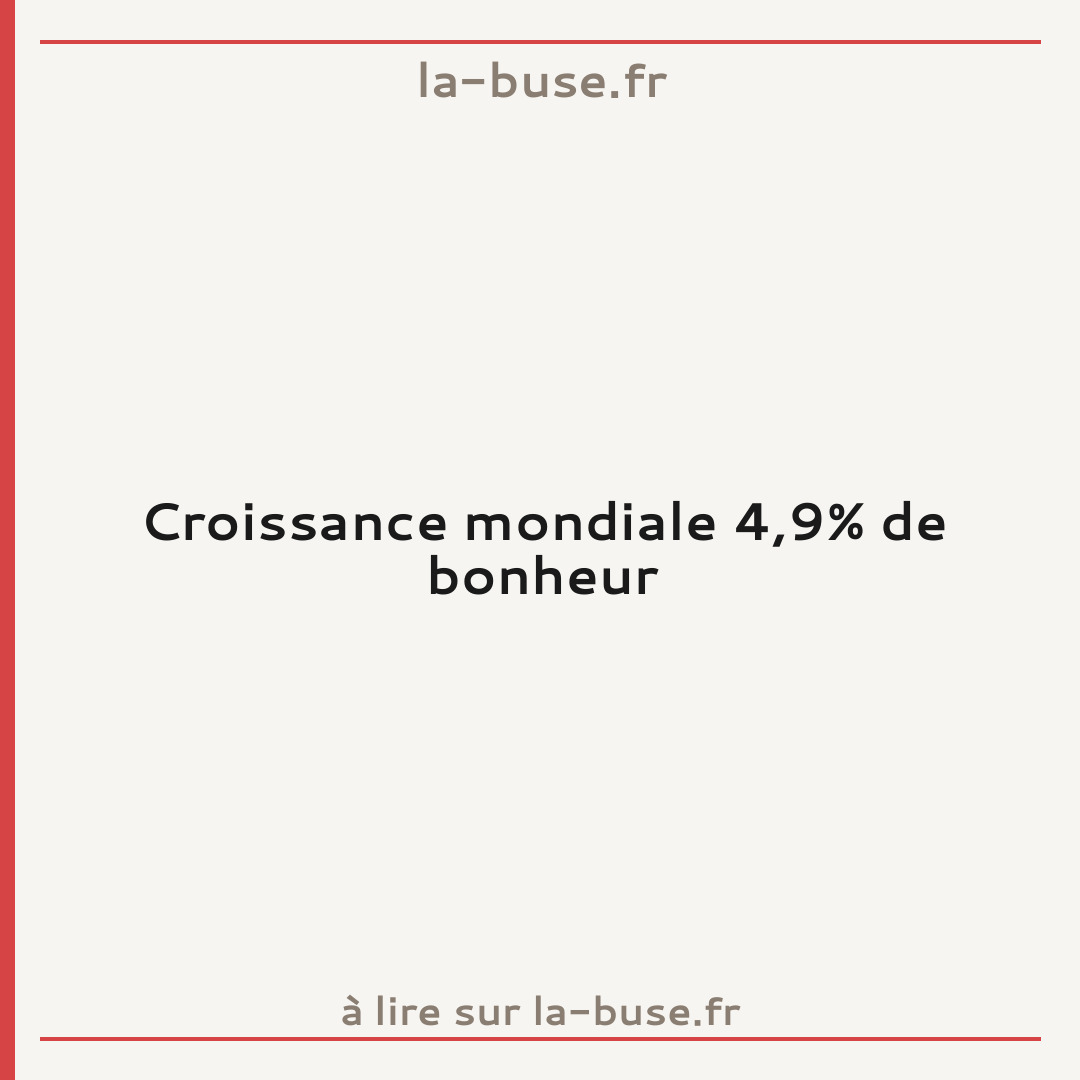 Croissance mondiale 4,9% de bonheur