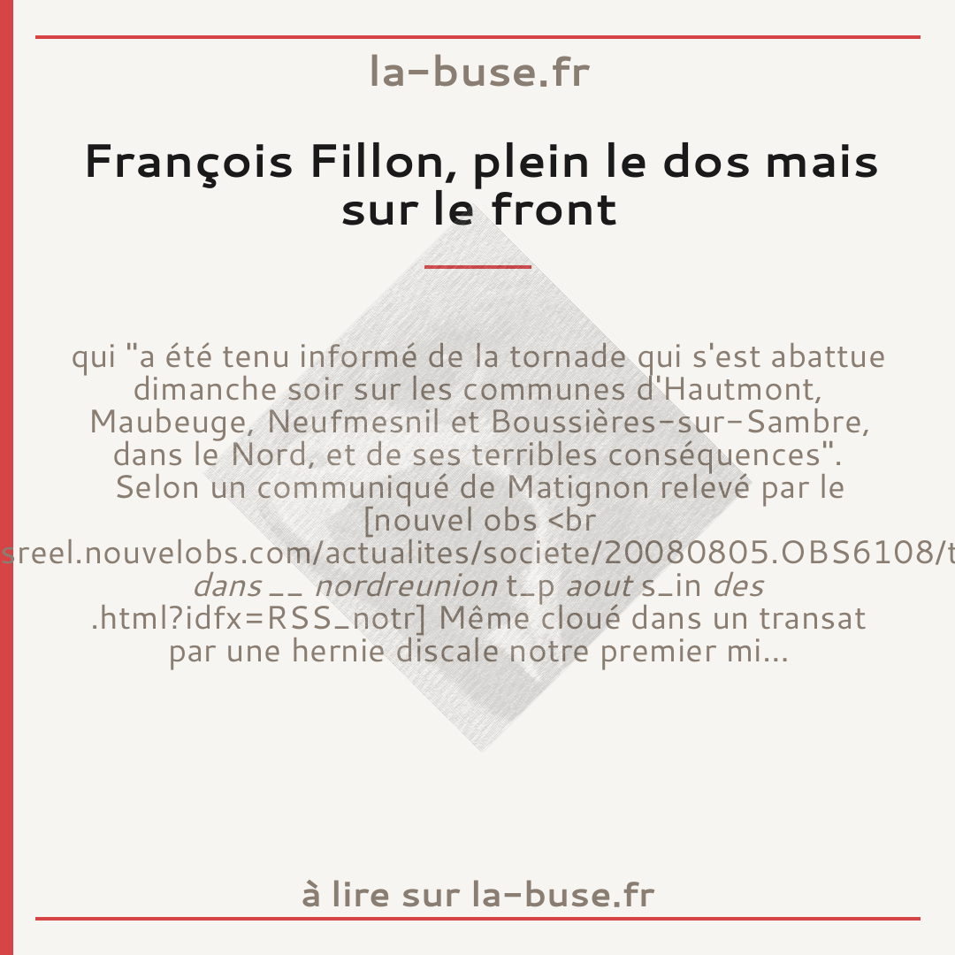 François Fillon, plein le dos mais sur le front