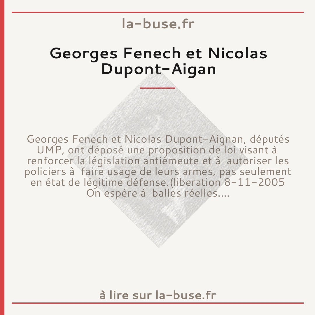 Georges Fenech et Nicolas Dupont-Aigan