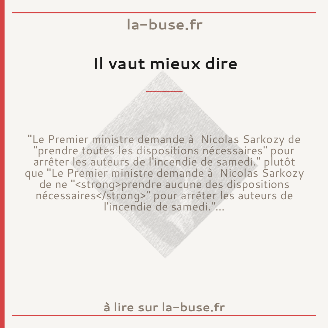 Il vaut mieux dire