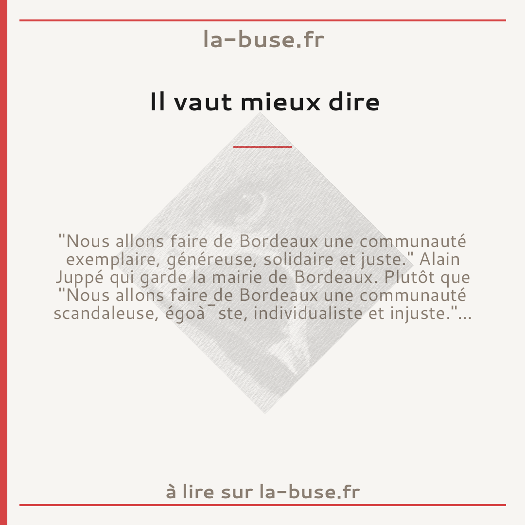 Il vaut mieux dire