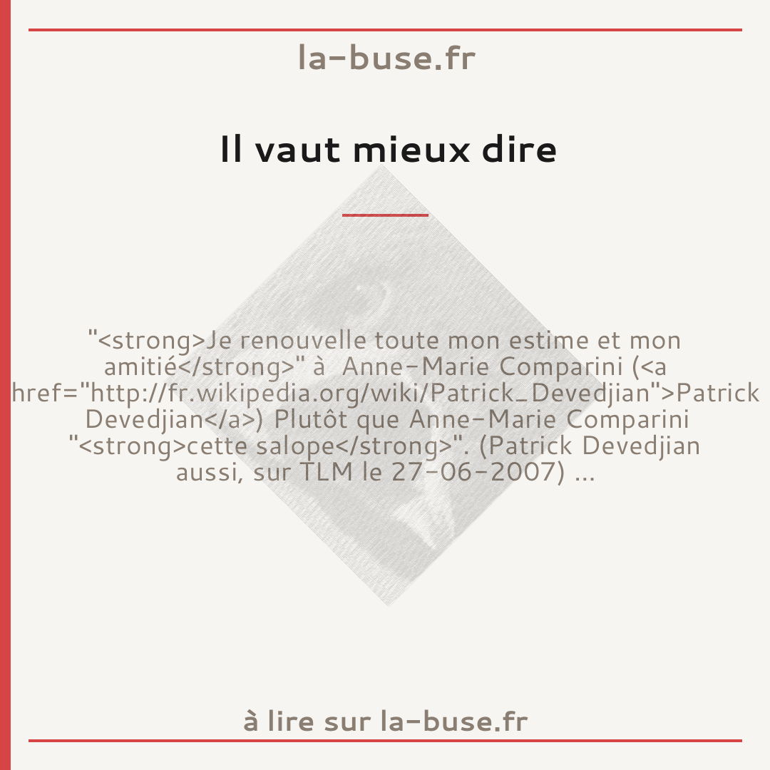 Il vaut mieux dire