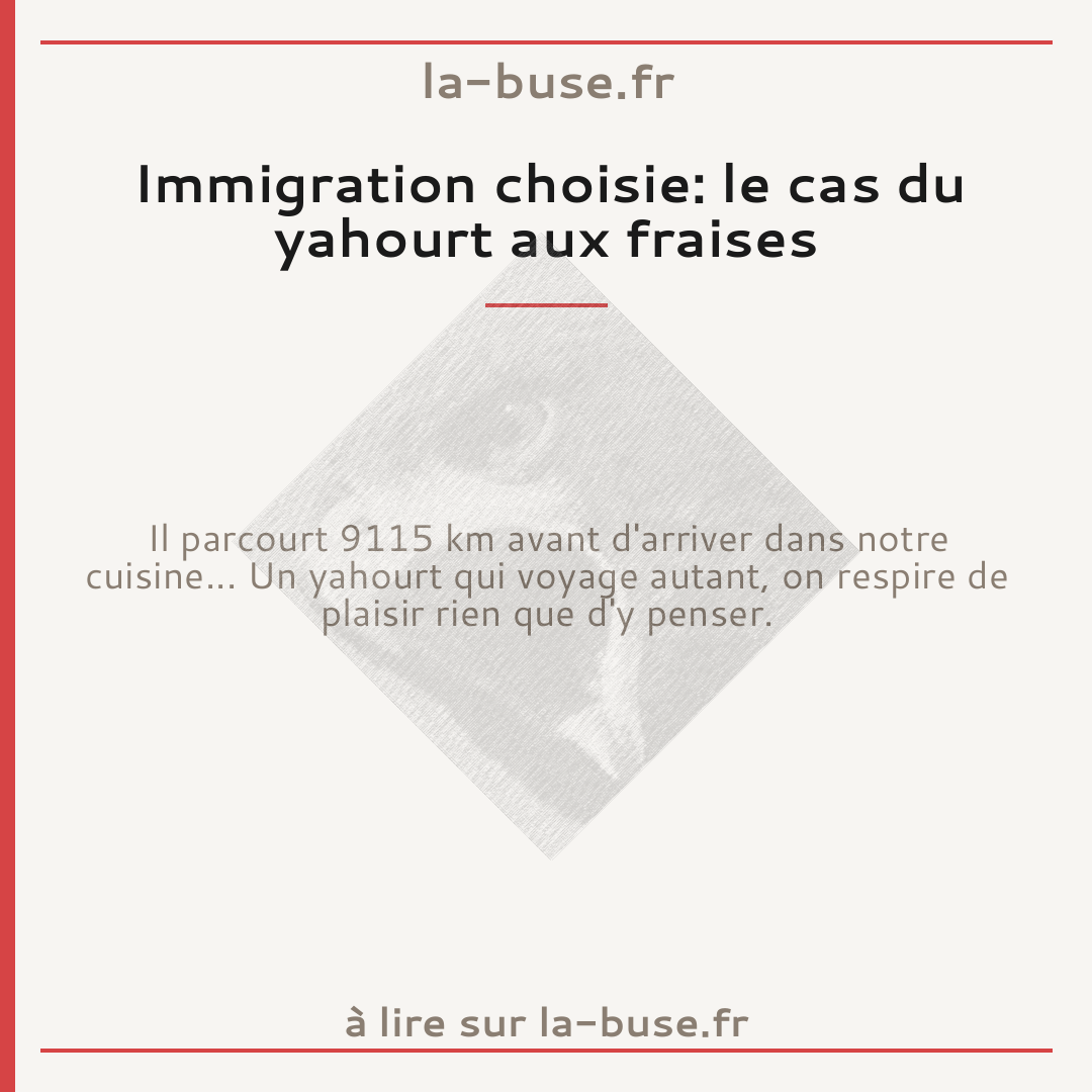 Immigration choisie: le cas du yahourt aux fraises